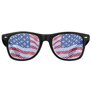 American Flag Stars and Stripes Retro Sunglasses