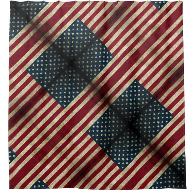American Flag Stars and Stripes Shower Curtain (Front)
