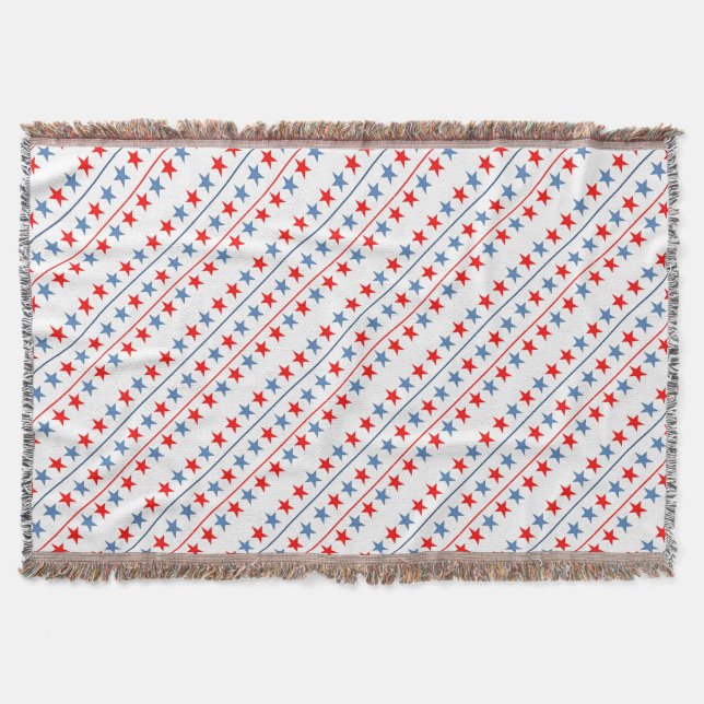 american-flag-stars-background throw blanket (Front)
