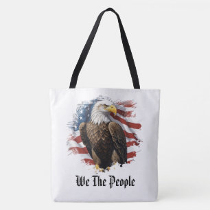 *~* American Flag Stars Bald Eagle Patriotic Tote Bag