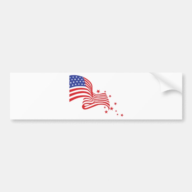 American Flag Stars Bumper Sticker (Front)