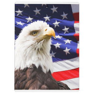 American Flag Stars Stripes Eagle Bird Animal Art Clipboard