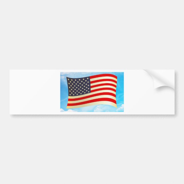 American Flag Stars Stripes Honour Freedom Troops Bumper Sticker (Front)