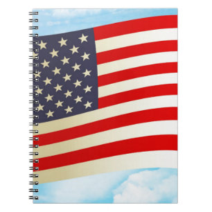 American Flag Stars Stripes Honour Freedom Troops Spiral Notebook