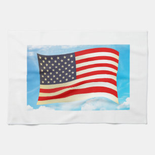 American Flag Stars Stripes Honour Freedom Troops Tea Towel