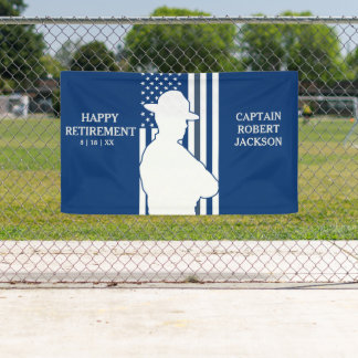 American Flag  State Trooper Retirement Banner