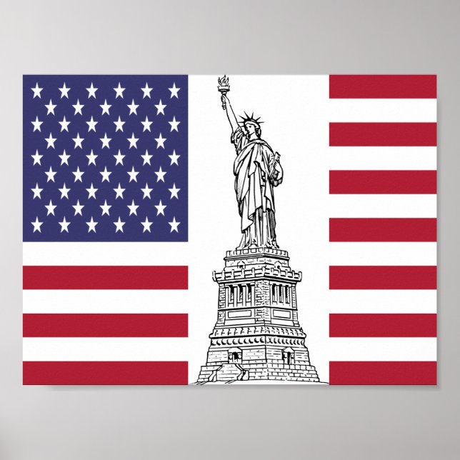 American Flag Statue of Liberty Poster (Front)