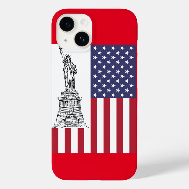 American Flag Staute of Liberty  Case-Mate iPhone Case (Back)