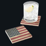 American Flag Stone Coaster<br><div class="desc">Stone Type: Sandstone It’s five o’clock somewhere; stir up a little magic and serve your drinks on stylish stone coasters. Your design, monogram, or text will look stunning against the stone backdrop of your choice. Tip: Custom coasters makes great housewarming & hostess gifts! Dimensions: 4" x 4" Choose from marble,...</div>