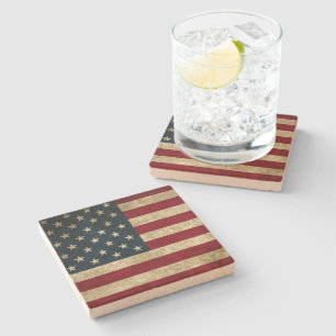 American Flag Stone Coaster