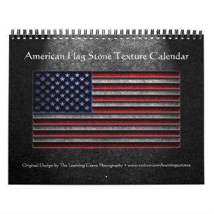 American Flag Stone Texture Calendar