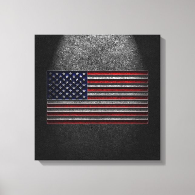 American Flag Stone Texture Canvas Print (Front)