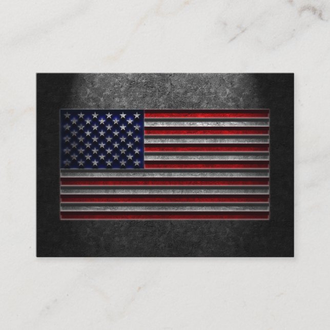 American Flag Stone Texture Enclosure Card (Front)