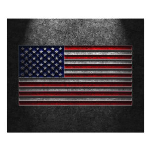 American Flag Stone Texture Photo Print