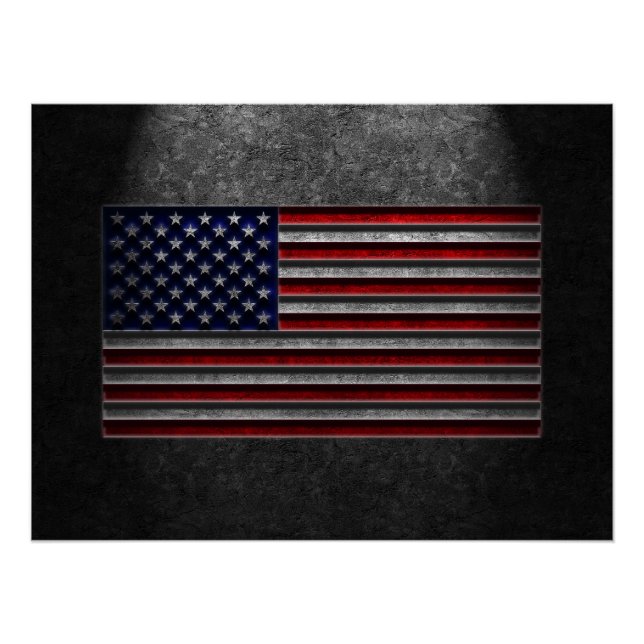 American Flag Stone Texture Poster (Front)