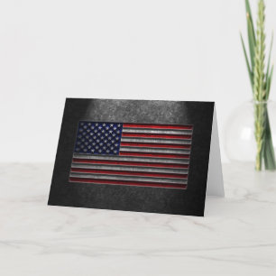 American Flag Stone Texture Thank You Card