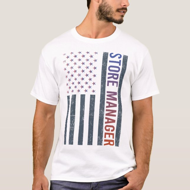 American Flag - Store Manager T-Shirt (Front)