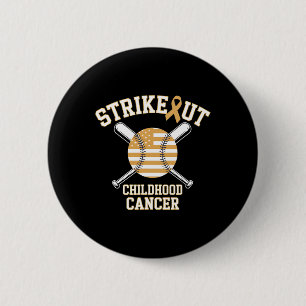 American Flag Strikeout Childhood Cancer Bysebyll 6 Cm Round Badge