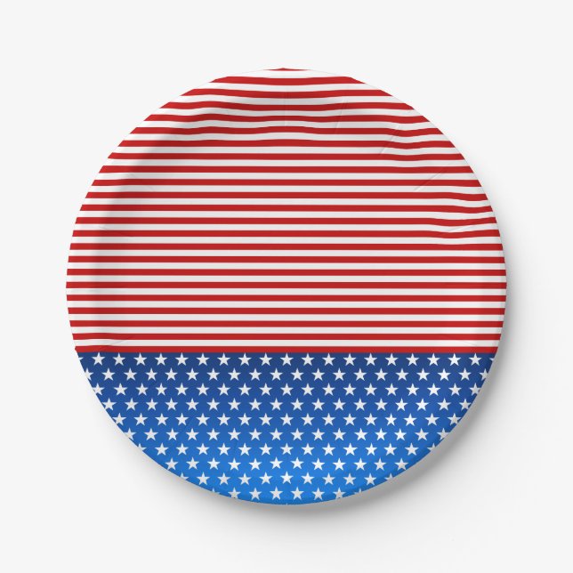 American flag stylised paper plate (Front)