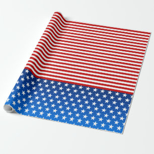 American flag stylised wrapping paper