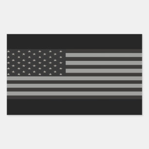 American Flag Subdued Rectangular Sticker