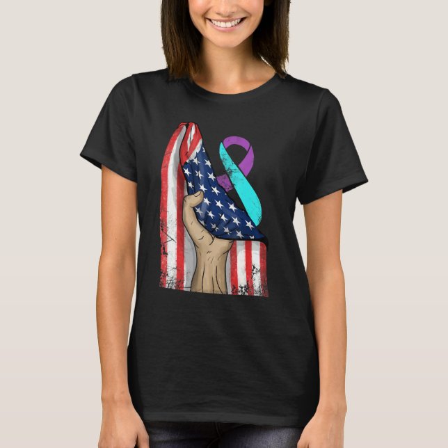 American Flag Suicide Prevention Awareness Month M T-Shirt (Front)
