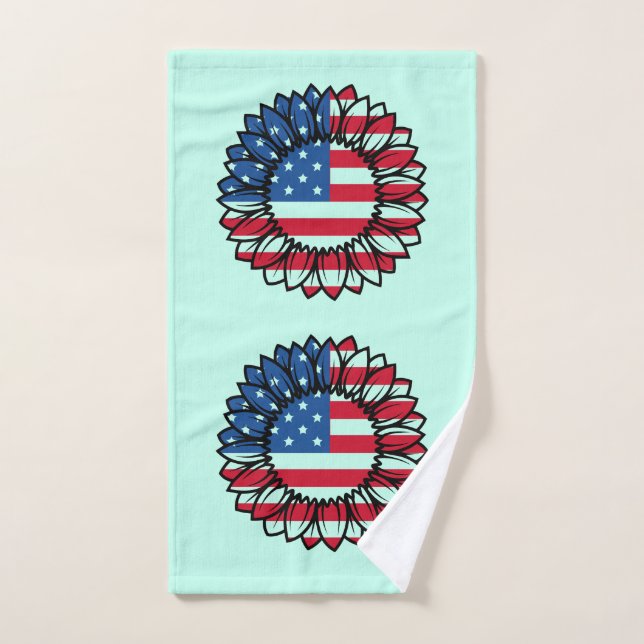 American Flag Sunflower-32222 Hand Towel (Hand Towel)