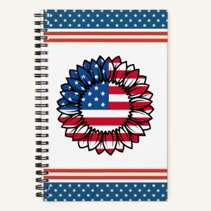American Flag Sunflower-32222 Notebook