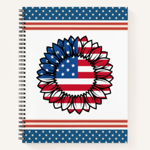 American Flag Sunflower-32222 Notebook