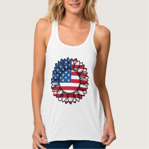 American Flag Sunflower-32222 Singlet