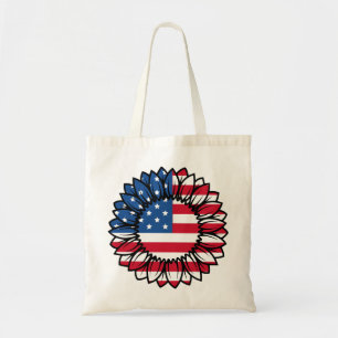 American Flag Sunflower-32222 Tote Bag
