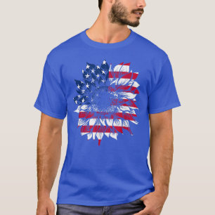 American Flag Sunflower Hippie T-Shirt