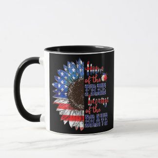 American Flag Sunflower Patriotic 4th July Mug