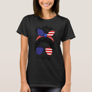 American Flag Sunglasses 4th Of July Women Mum Mes T-Shirt
