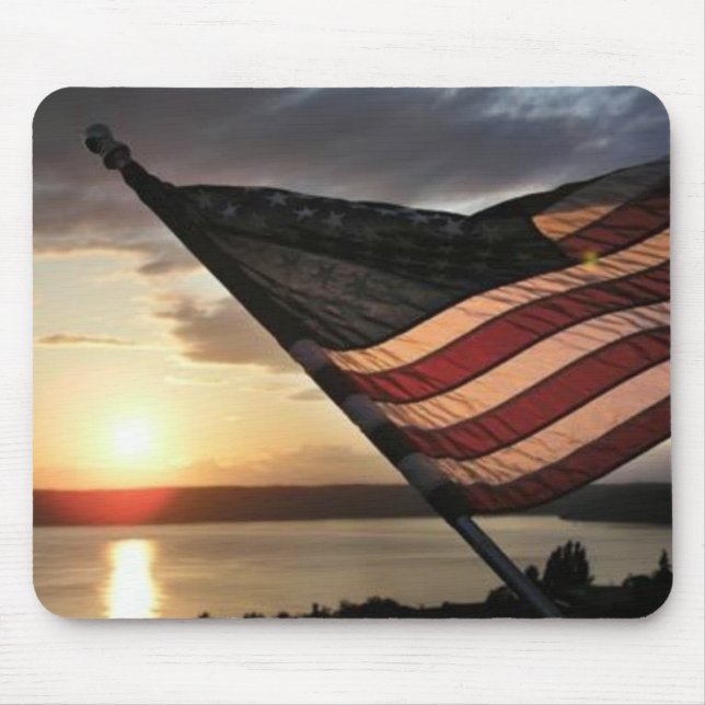 American Flag Sunset Mouse Pad (Front)
