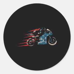 American Flag Super Bike Moto Gp 4th Of July Dirt Classic Round Sticker