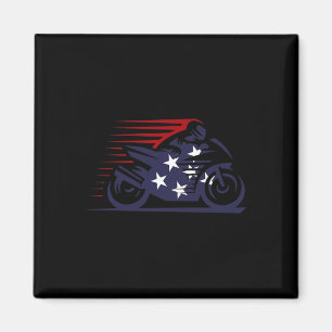 American Flag Super Bike Moto Gp Independence Day Magnet