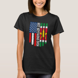 American Flag & Suriname Flag Best Boyfriend Ever T-Shirt