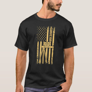 American Flag Surveyor Land Examiner Patriotic Car T-Shirt