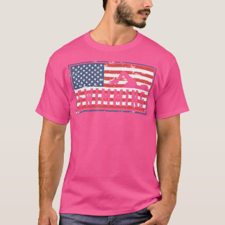 American Flag Swim Patriotic Usa 4Th July T-Shirt