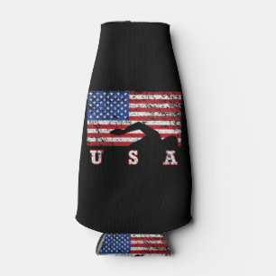 American Flag Swimming USA Gift Swim Team Premium Bottle Cooler