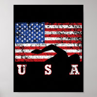 American Flag Swimming USA Gift Swim Team Premium