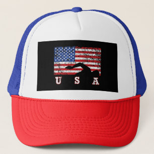 American Flag Swimming USA Gift Swim Team Premium Trucker Hat
