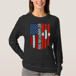 American Flag Switzerland Flag Best Grandfather Ev T-Shirt