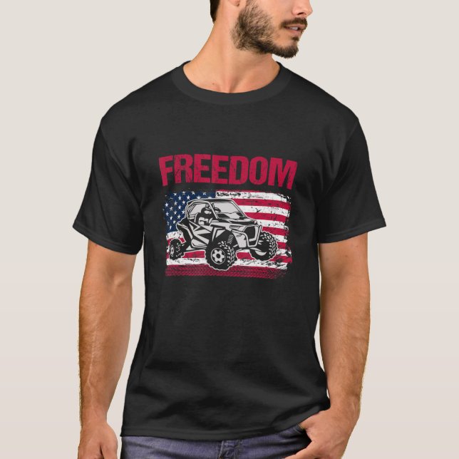 American Flag Sxs Utv Off Road Racing Outdoor T-Shirt (Front)