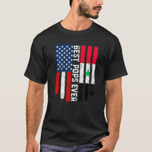 American Flag Syria Flag Best Pops Ever Family T-Shirt