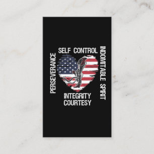 American Flag Taekwondo Self Defense Fighter Business Card