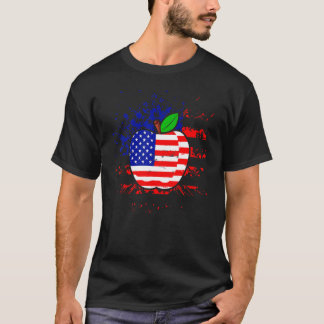 American Flag Teacher 4th Of July For Teachers Stu T-Shirt