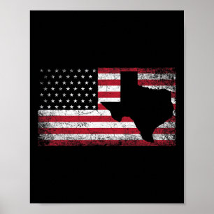 American Flag Texas 4th Of July Vintage Gift Men W Poster