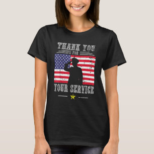 American Flag Thank you for your services veterans T-Shirt